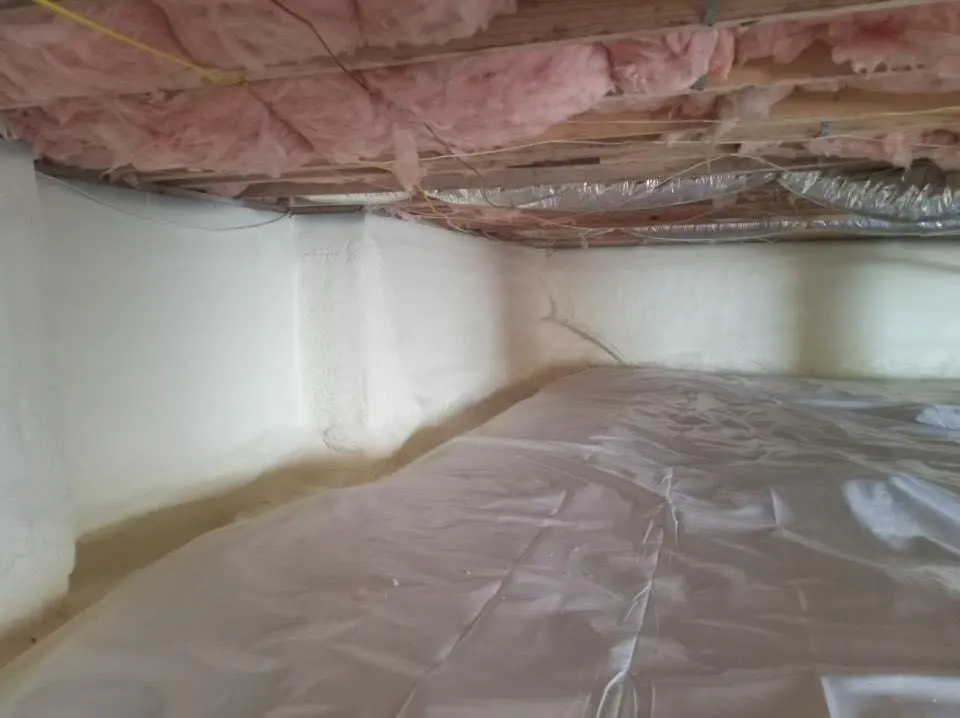 Crawl space encapsulation with closed-cell spray foam for Attic Insulation in Hudson